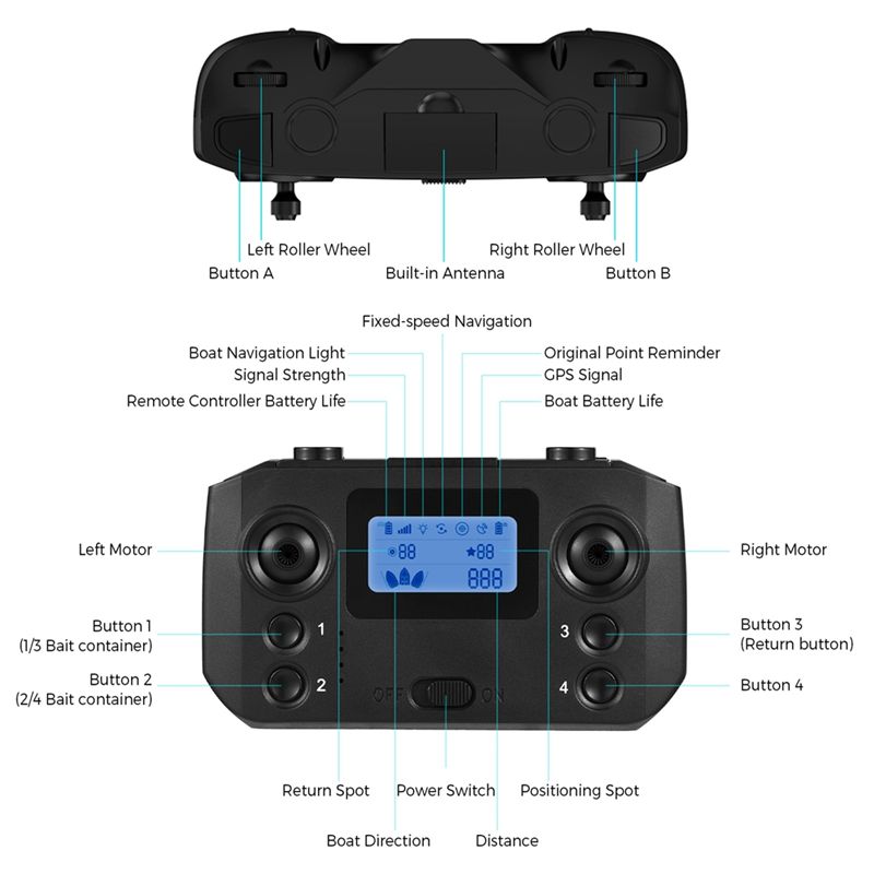 ABKQ-Fishing Bait Boat Remote  - Fishing Gps avaliação e preço