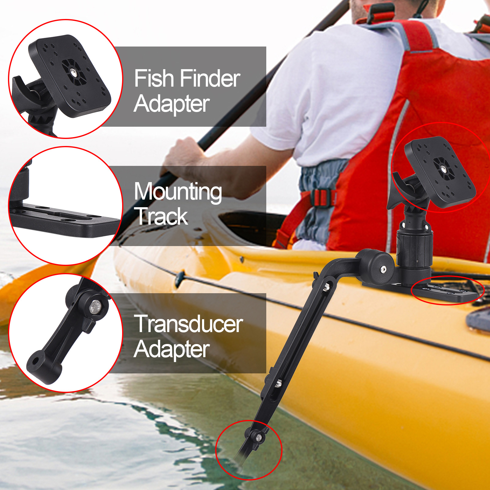 Kayak Fish Finder Mounting Pla - Fish Finder Transducer avaliação e preço