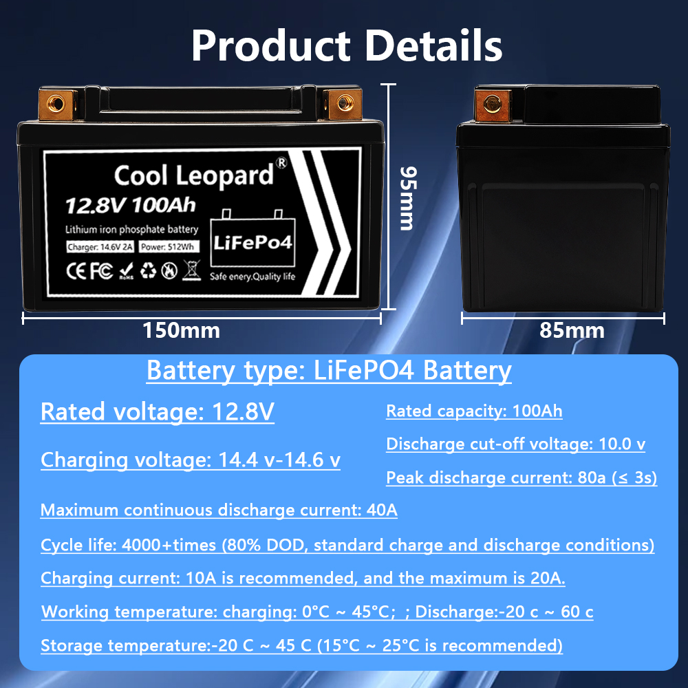 Lightweight 12V 100Ah LiFePO4  - Fish Finder Charger avaliação e preço