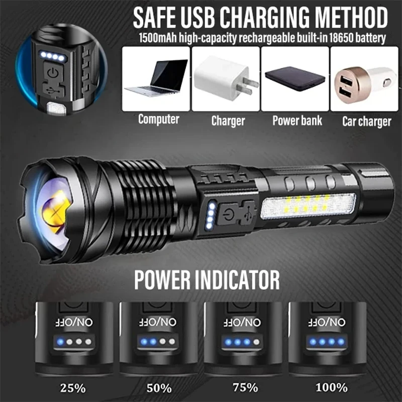 Powerful LED Flashlight Rechar - Fishing Light avaliação e preço