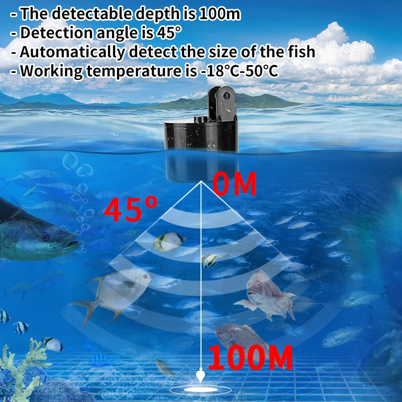 Alarm 100M Portable Sonar Fish - Fish Finder Transducer avaliação e preço