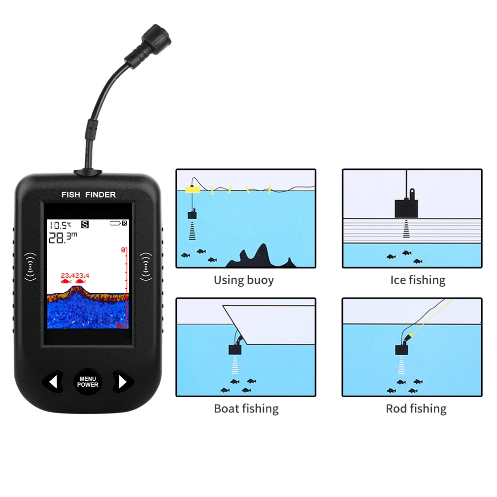 Alarm 100M Portable Sonar Fish - Fish Finder Transducer avaliação e preço