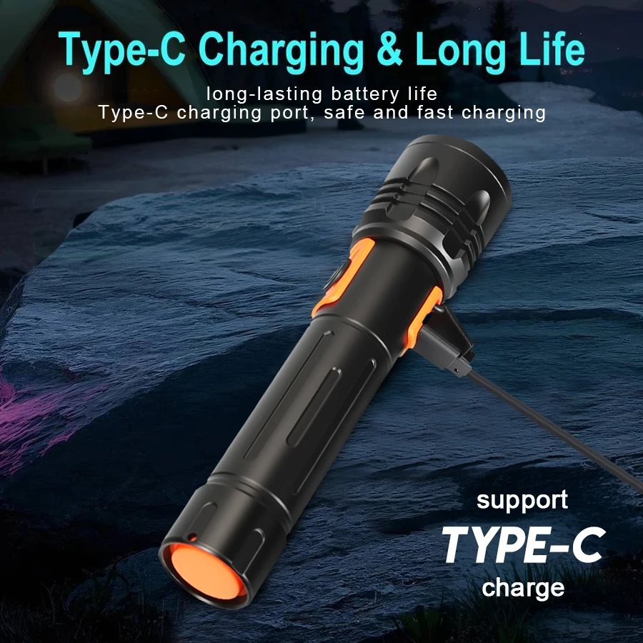 High Power LED Flashlight USB  - Fishing Light avaliação e preço