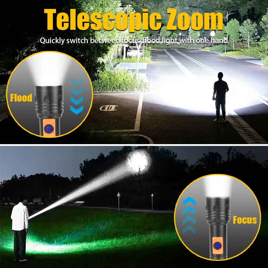 High Power LED Flashlight USB  - Fishing Light avaliação e preço