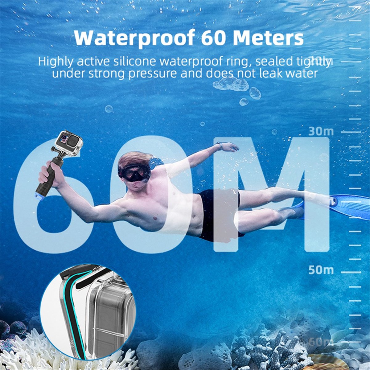 M05K 60M Waterproof Case for G - Underwater Camera avaliação e preço