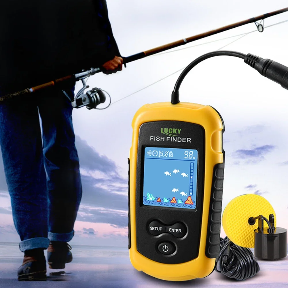 Lucky LCD Color Screen Portabl - Fish Finder Transducer avaliação e preço