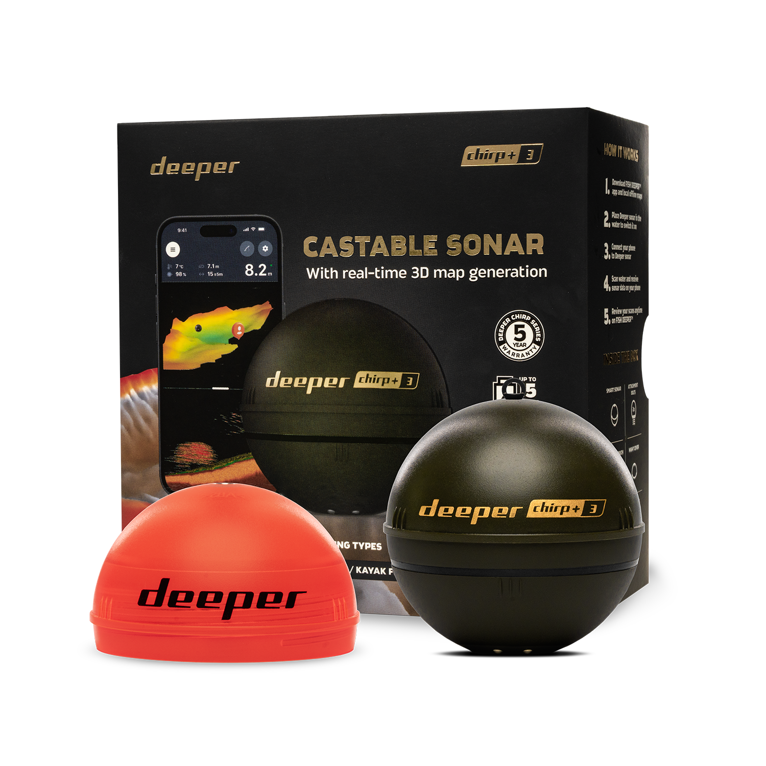 Deeper Smart Sonar Chirp+3 Fis - Fish Finder Transducer avaliação e preço