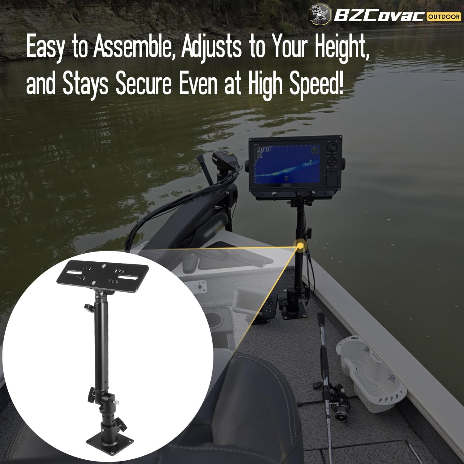 Marine Anodized Aluminum Monit - Fish Finder Mount avaliação e preço