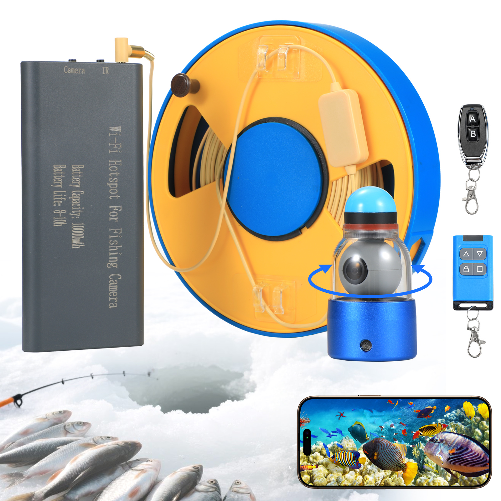 WIFI 360° Underwater Fishing C - Fish Finder Cable avaliação e preço