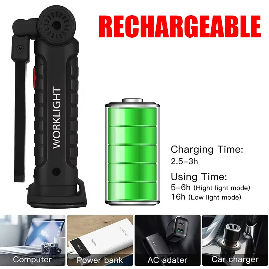 Rechargeable Magnetic Work Lig - Fishing Light avaliação e preço
