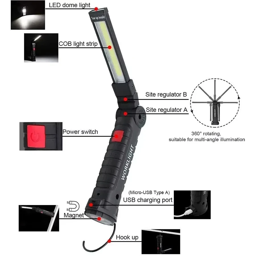 Rechargeable Magnetic Work Lig - Fishing Light avaliação e preço