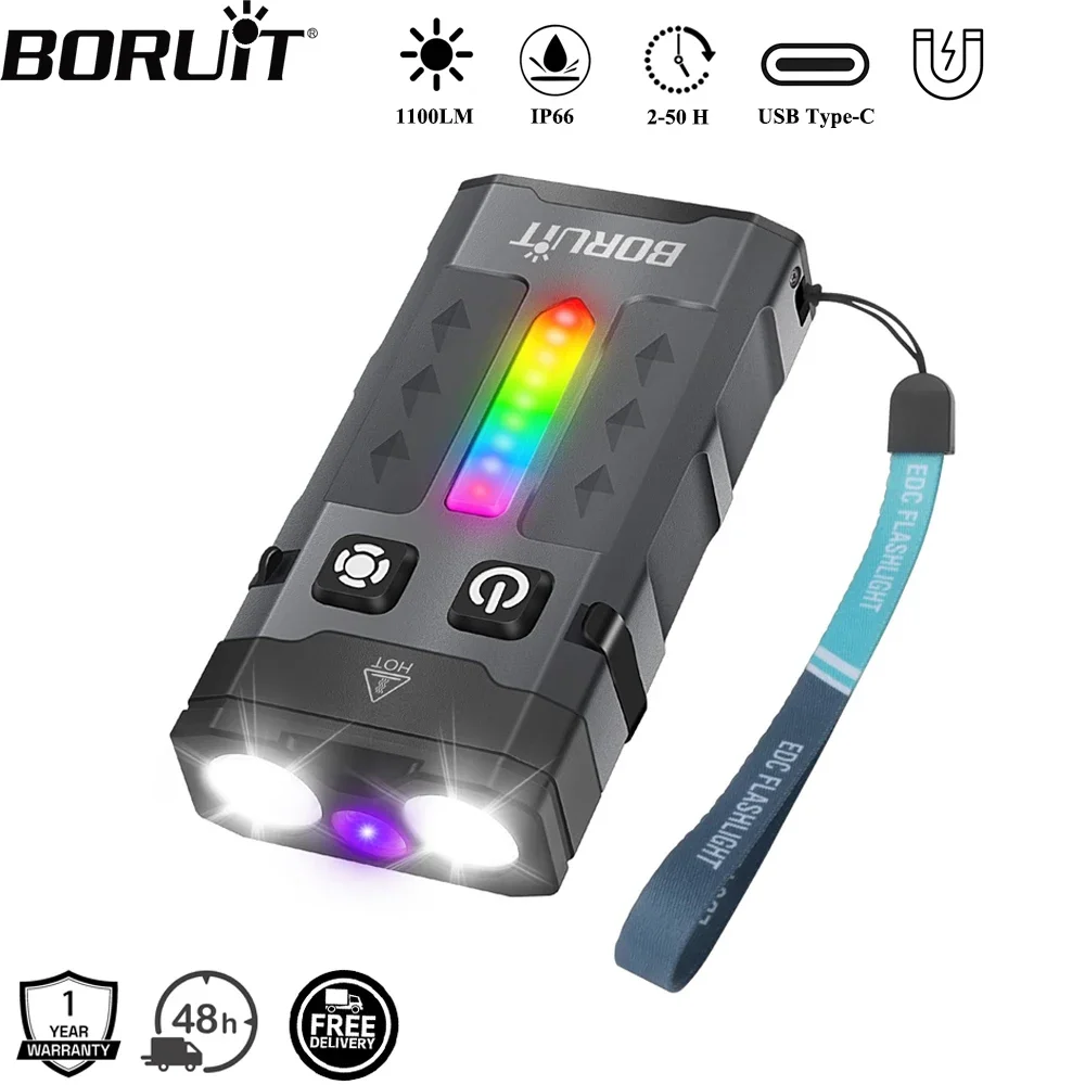 BORUiT EV20 1100LM EDC UV Keyc - Fishing Light avaliação e preço