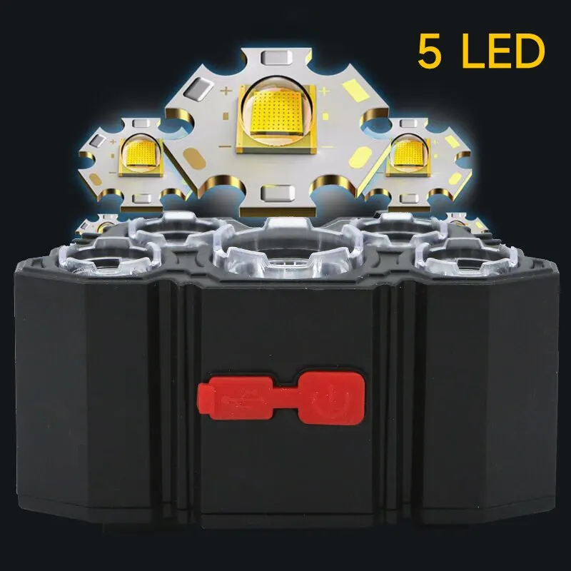 Rechargeable 5 LED Headlamp St - Fish Finder Battery avaliação e preço