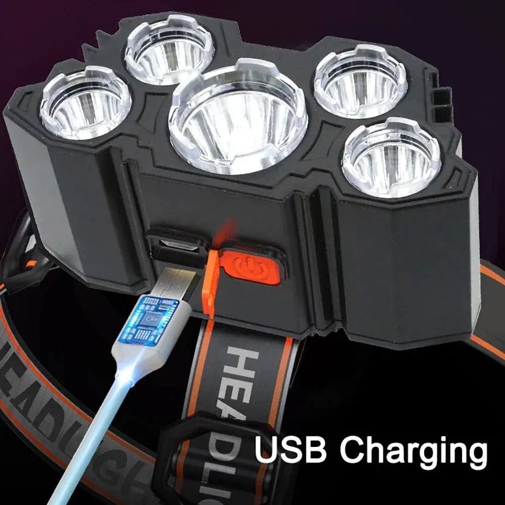 Rechargeable 5 LED Headlamp St - Fish Finder Battery avaliação e preço