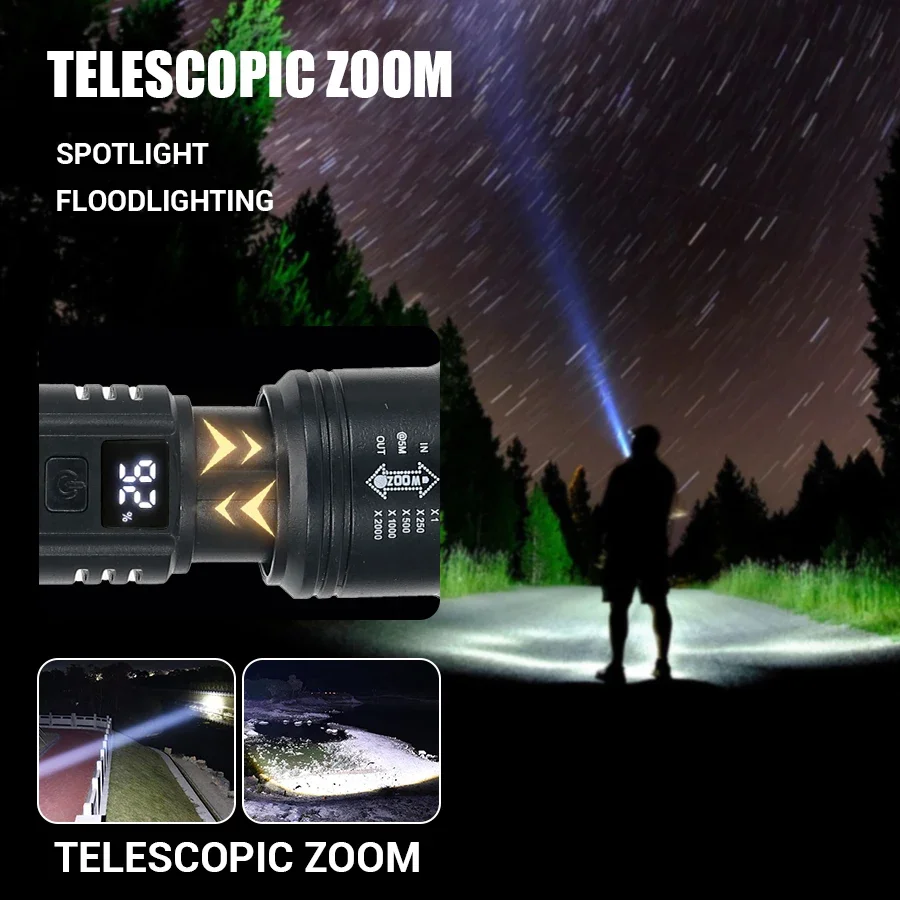 9900LM Powerful LED Flashlight - Fish Finder Battery avaliação e preço