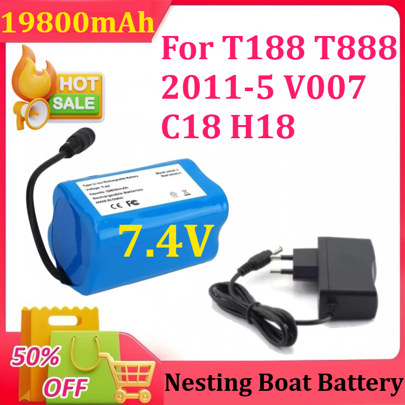 7.4V 19800mAh Battery with USB - Fish Finder Charger avaliação e preço
