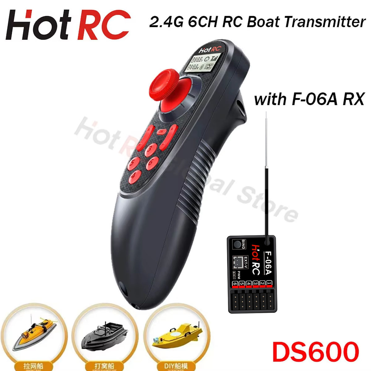 HOTRC DS600 6CH 6 Channel 2.4G - Fish Finder Battery avaliação e preço