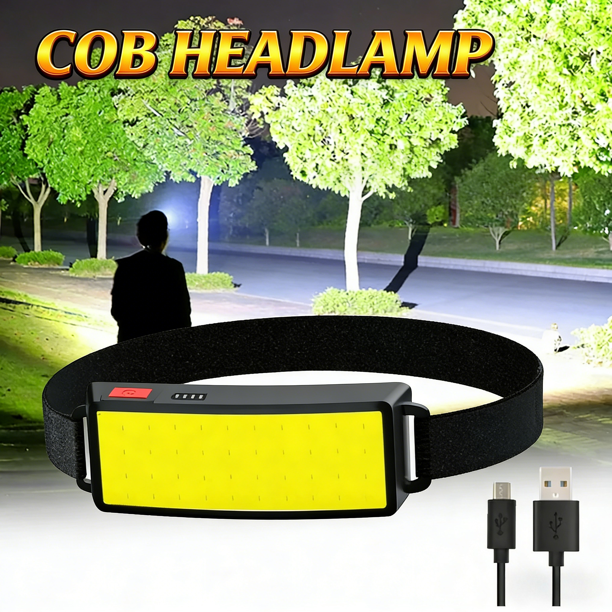 COB Portable LED Headlights Ou - Fish Finder Battery avaliação e preço