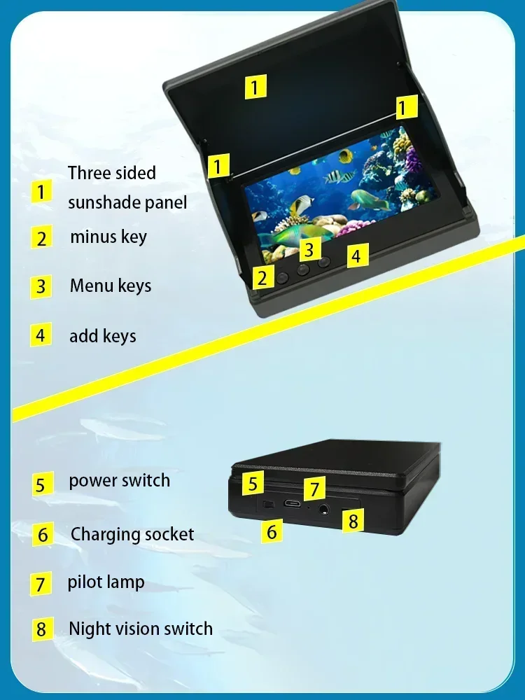 YS43A 4.3-inch Fish Detector U - Fish Finder Battery avaliação e preço