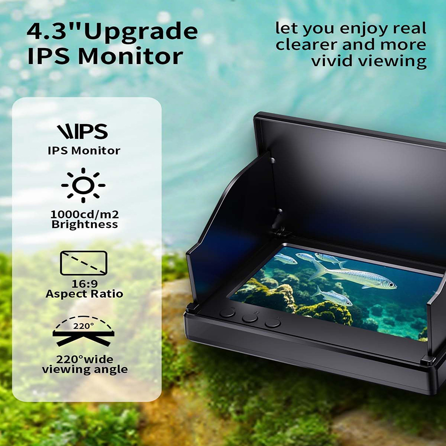 FOURQ Handheld 1080P 4.3'' LCD - Fish Finder Portable avaliação e preço