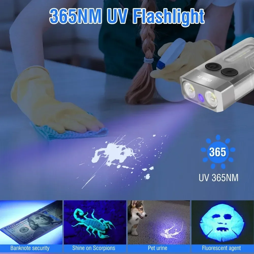 BORUiT V10 Keychain UV LED EDC - Fishing Light avaliação e preço