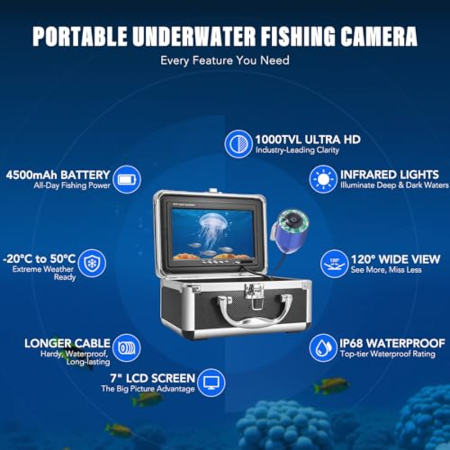 Portable fish finder for lake, - Fishing Camera avaliação e preço