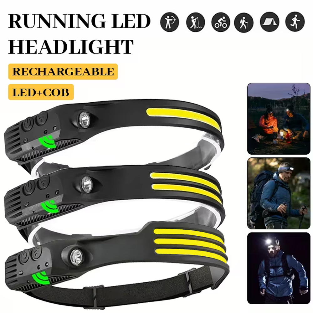 COB LED Induction Headlamp USB - Fish Finder Battery avaliação e preço