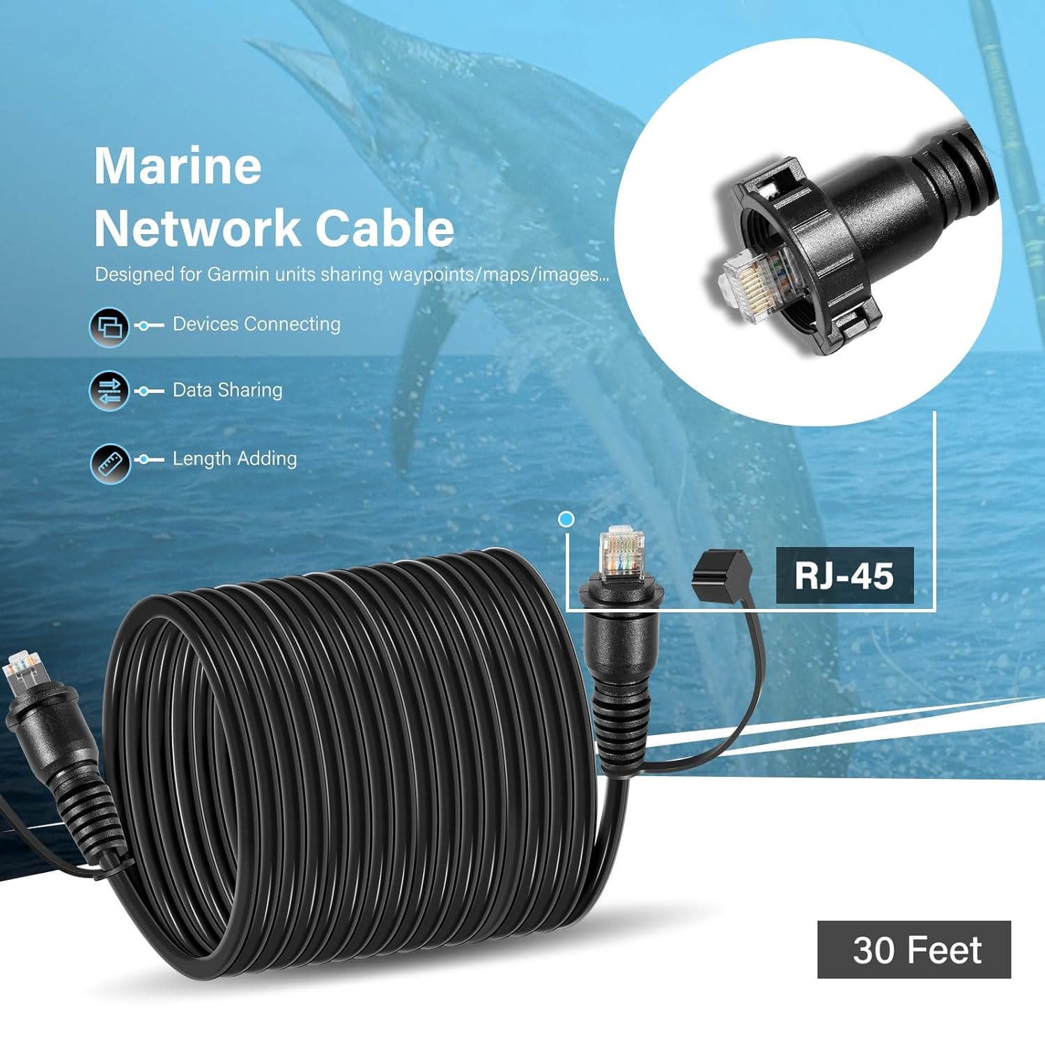 30 Foot Marine Network Cable f - Fish Finder avaliação e preço