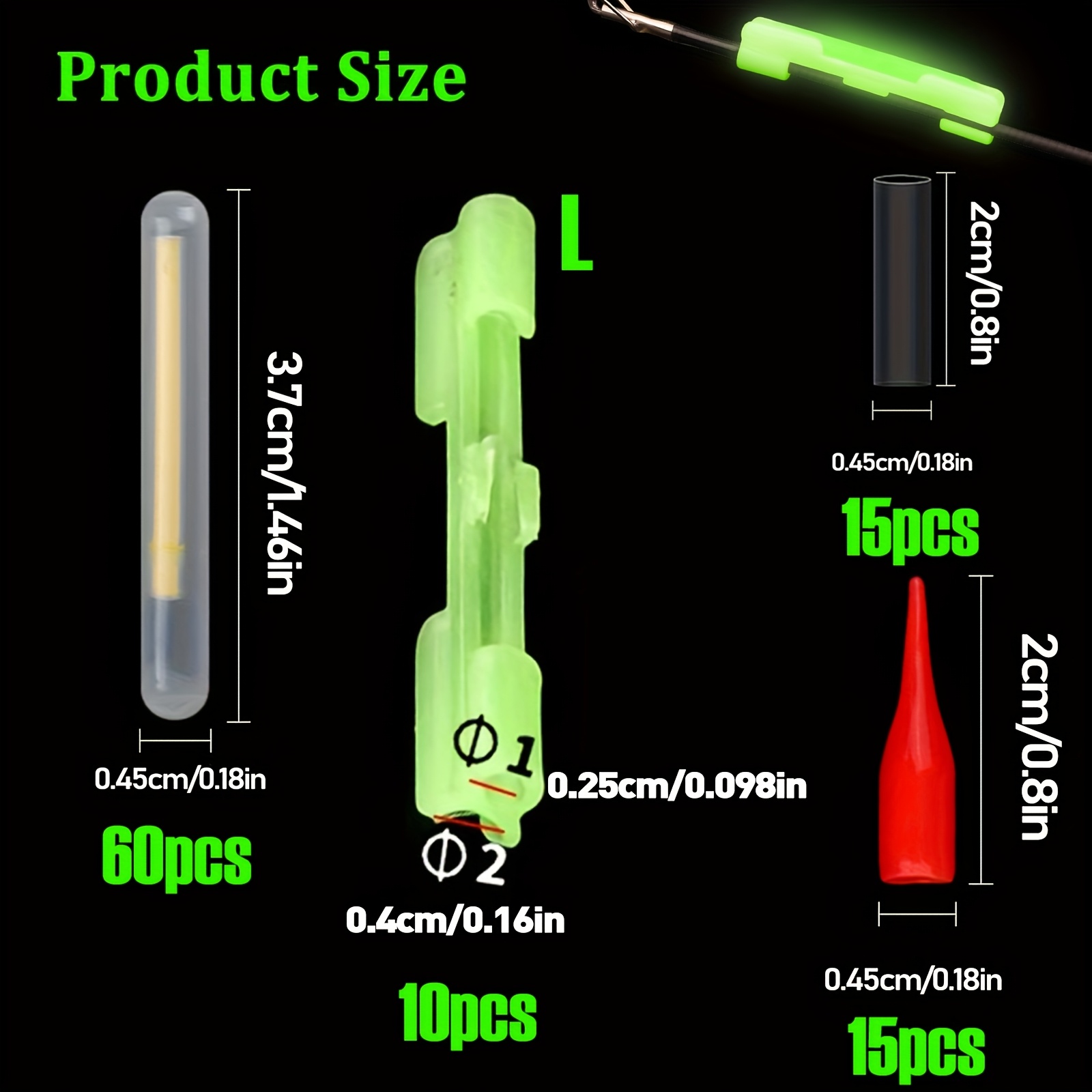 100PCS Fishing Glow Sticks Set - Fish Alarm avaliação e preço
