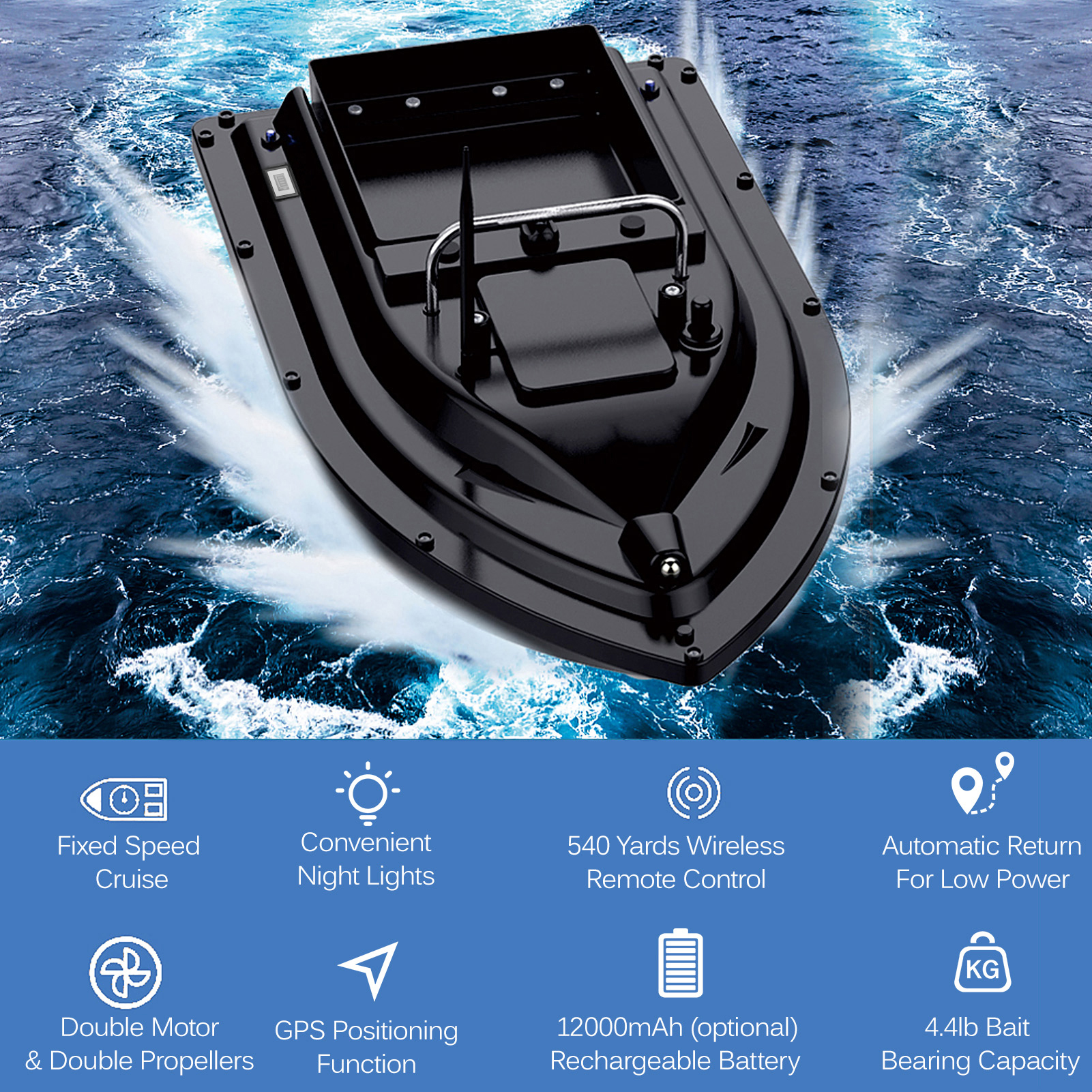 D16E GPS Fishing Bait Boat wit - Fishing Gps avaliação e preço