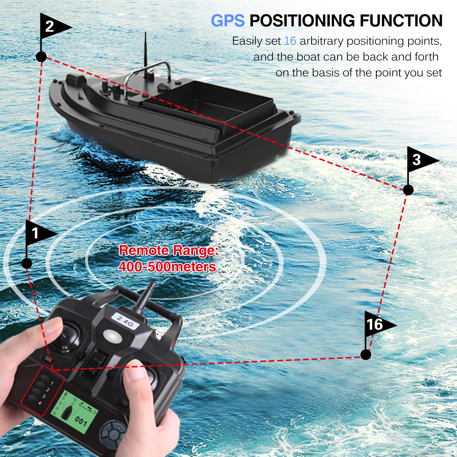 D16E GPS Fishing Bait Boat wit - Fishing Gps avaliação e preço